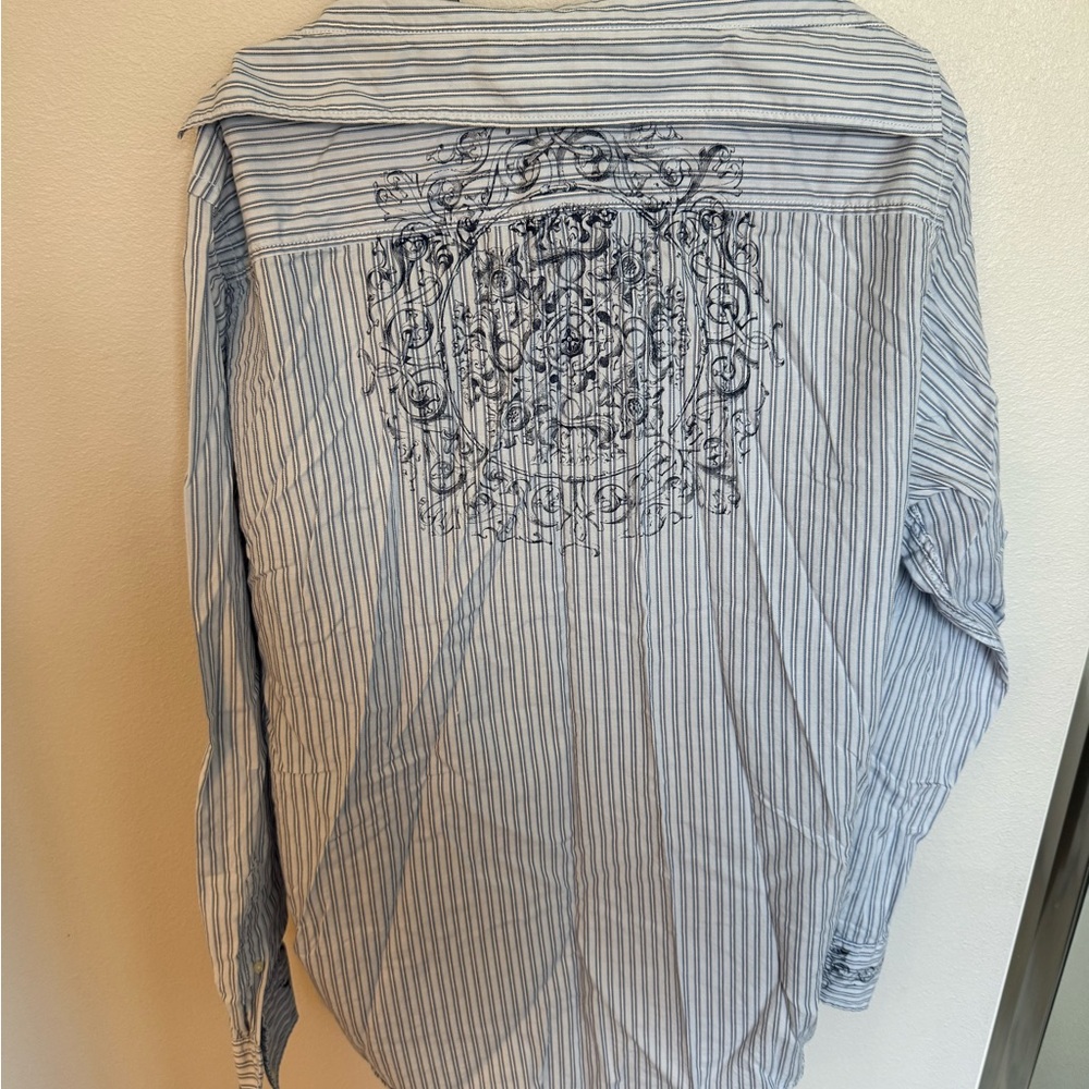 Red Brand Blue Striped Cotton Shirt Nautical Printed Design Stripes Ocean XL